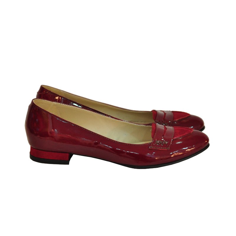 Balerini Retro piele lacuita Bordo - orice culoare