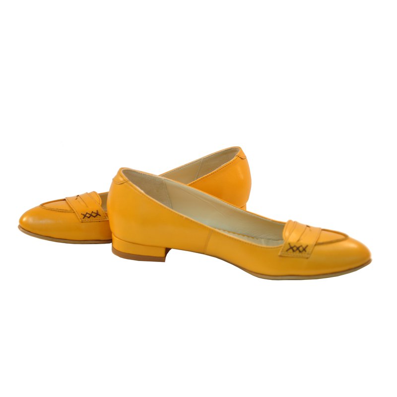 Balerini Retro piele naturala mustar - orice culoare