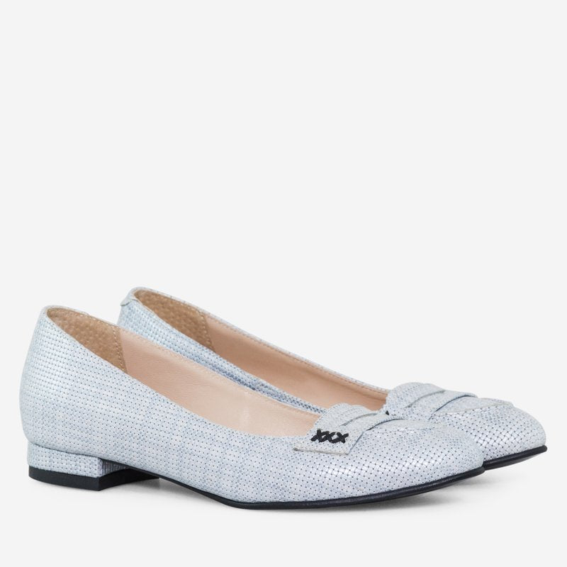 Balerini piele naturala gri Office D50 - orice culoare