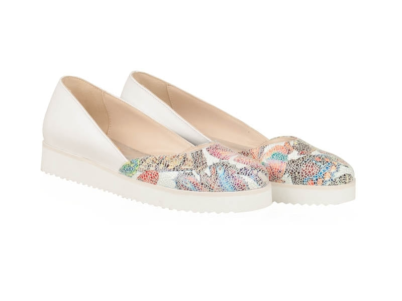 Balerini Piele Alb/Butterfly Casual N20 - orice culoare