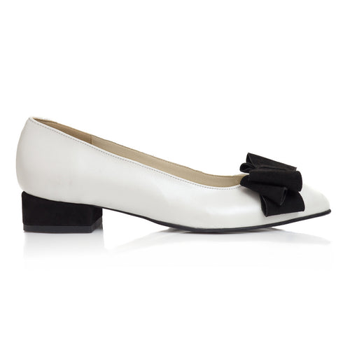 Balerin piele alb Taisia V1 - orice culoare