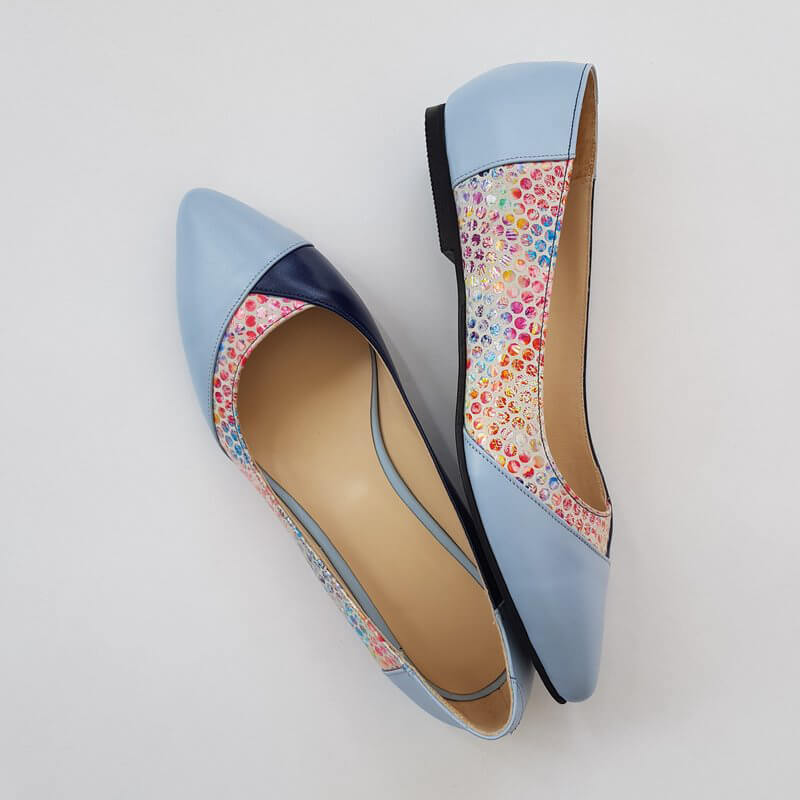 Balerini Piele Bleu Renne  D14 - orice culoare