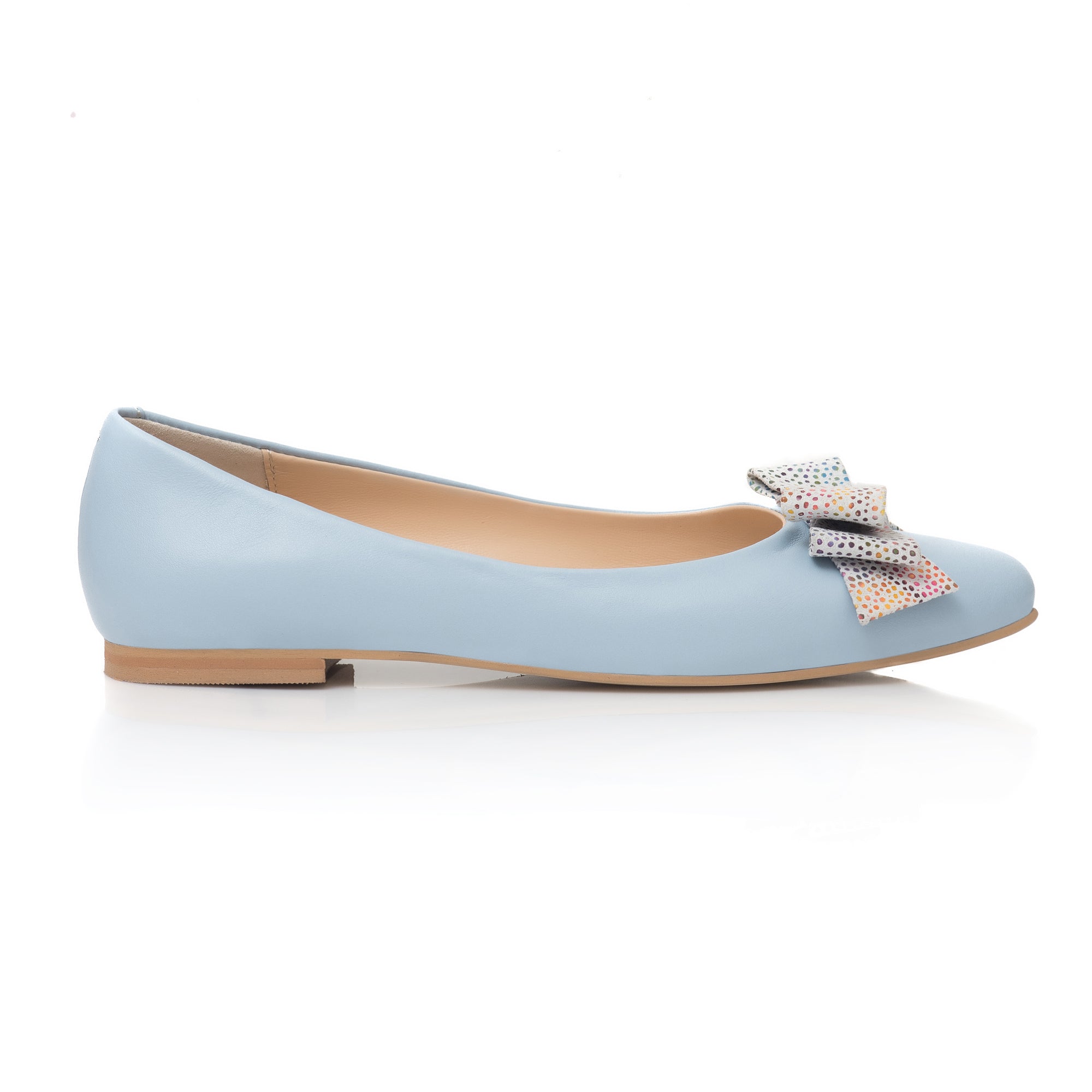 Balerini Piele Bleu Fundita Color C1 - orice culoare