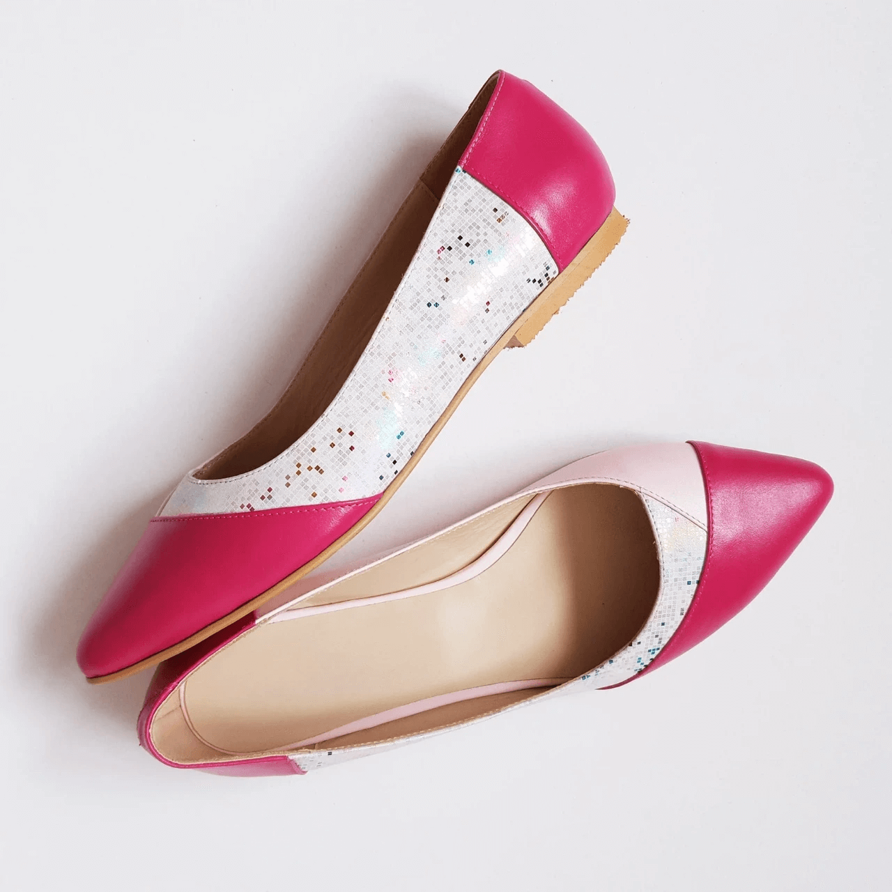 Balerini fuchsia din piele naturala D11 - orice culoare