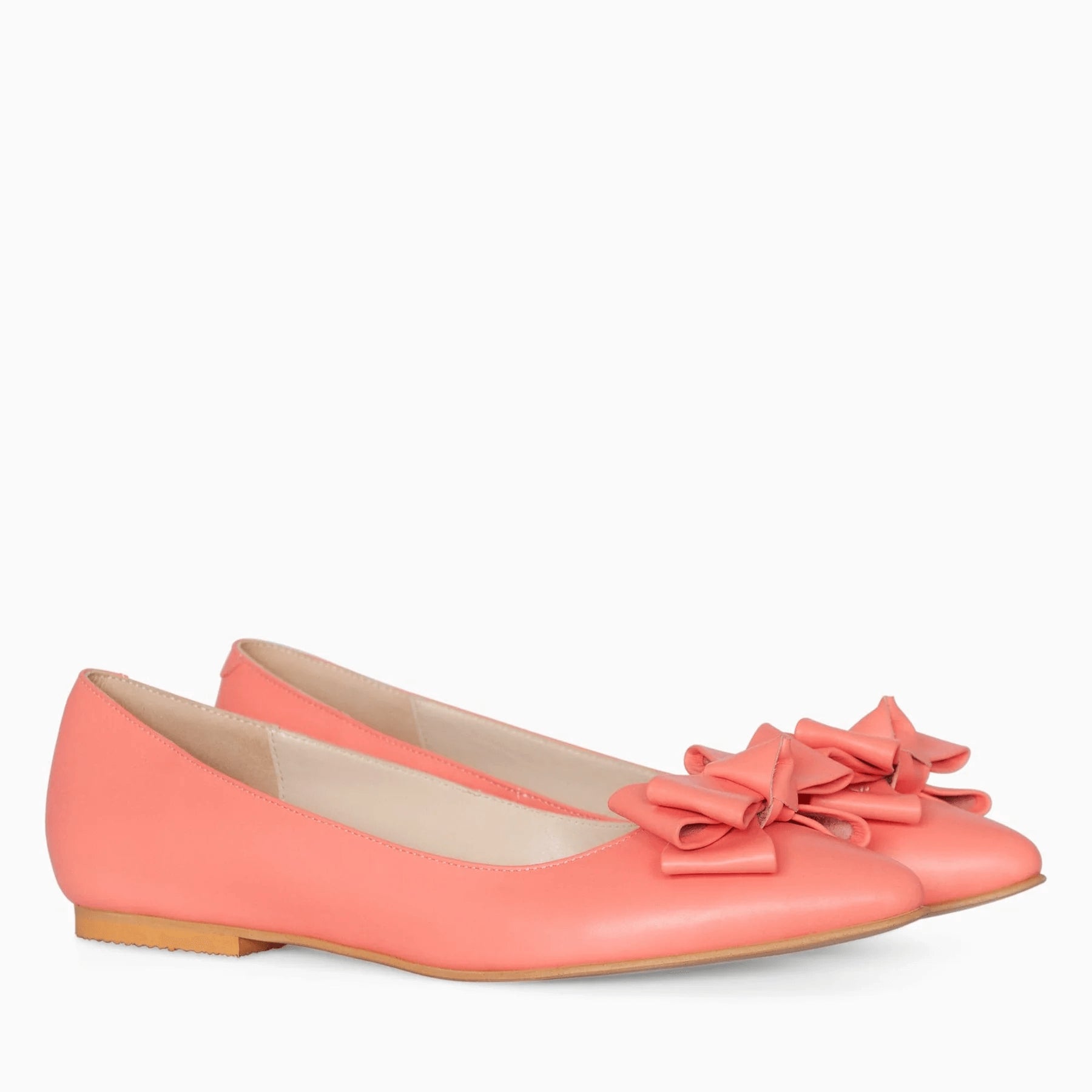 Balerini din piele naturala corai D15 - orice culoare
