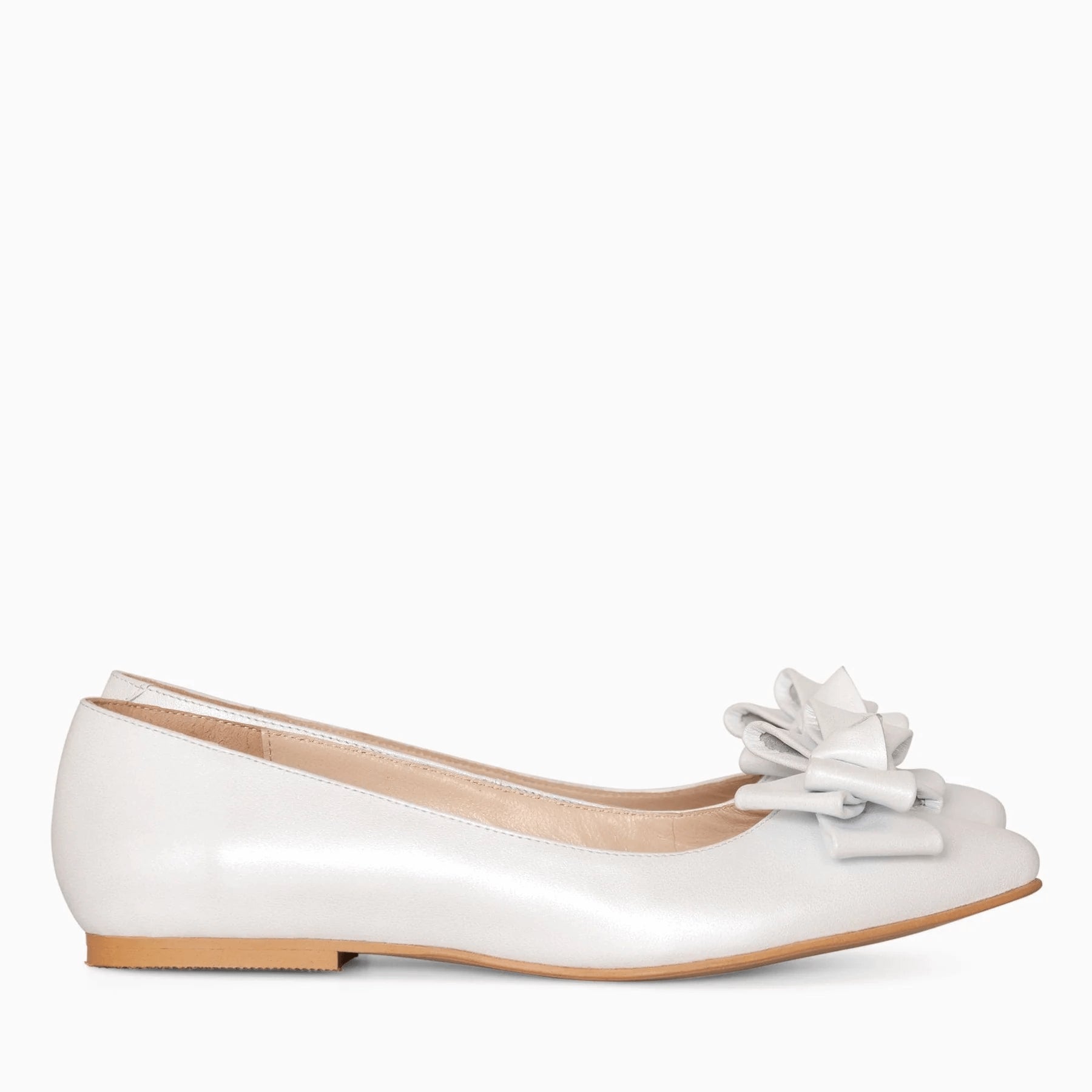 Balerini din piele naturala alba D20 - orice culoare