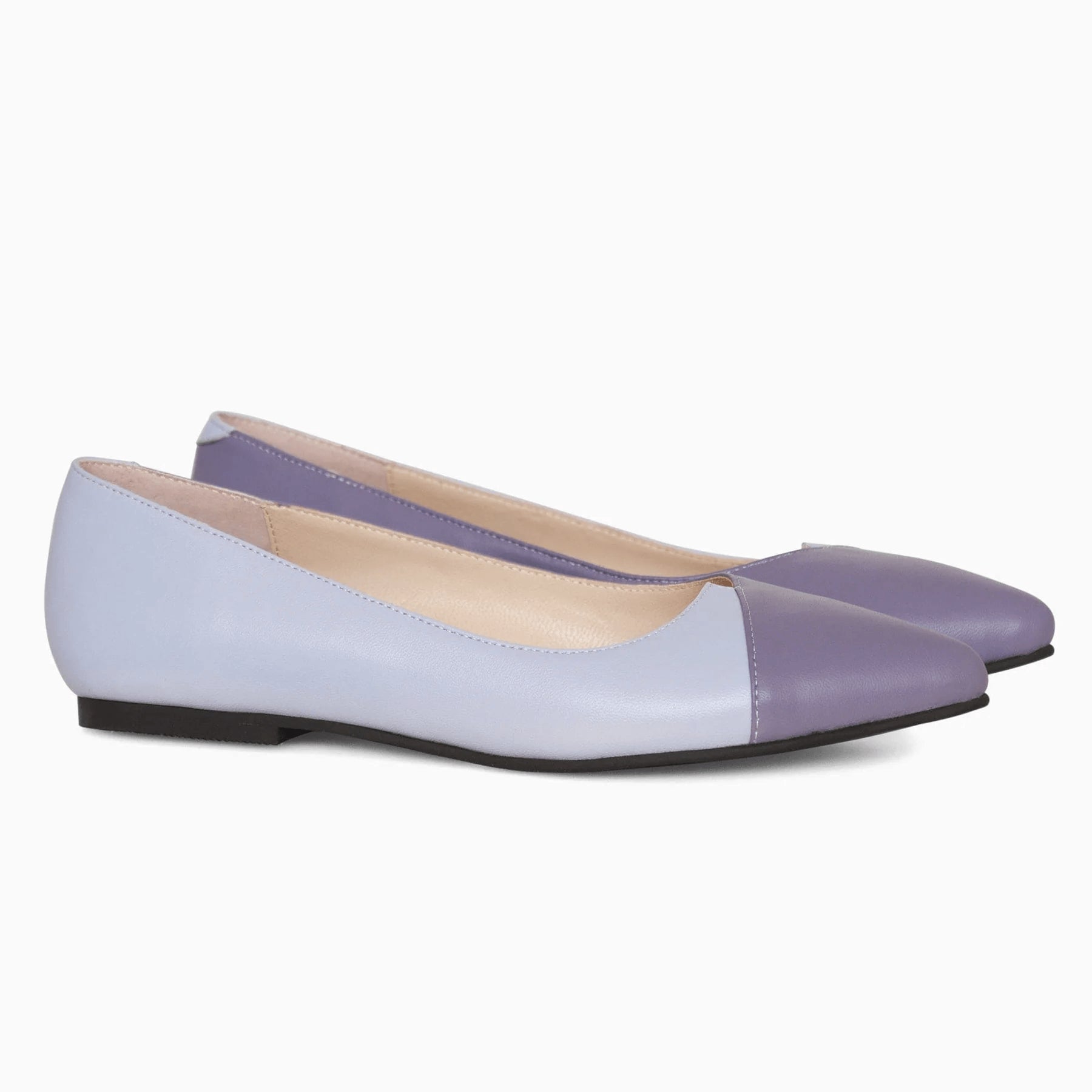 Balerini din piele naturala lila D34 - orice culoare