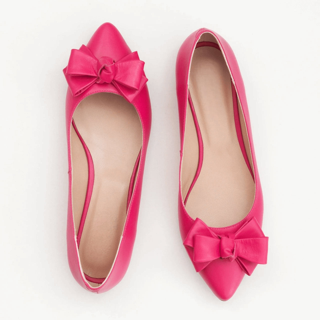 Balerini din piele naturala fuchsia D35 - orice culoare