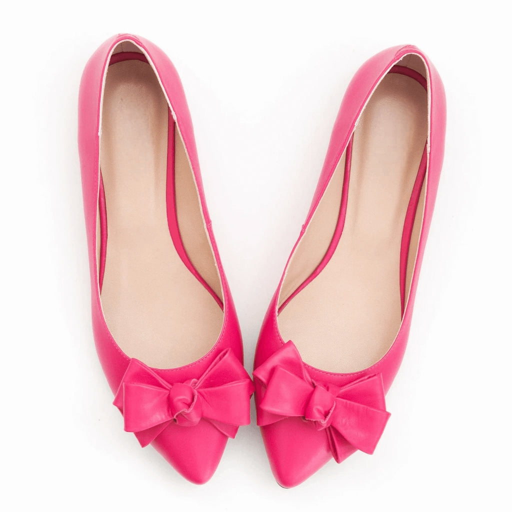Balerini din piele naturala fuchsia D35 - orice culoare