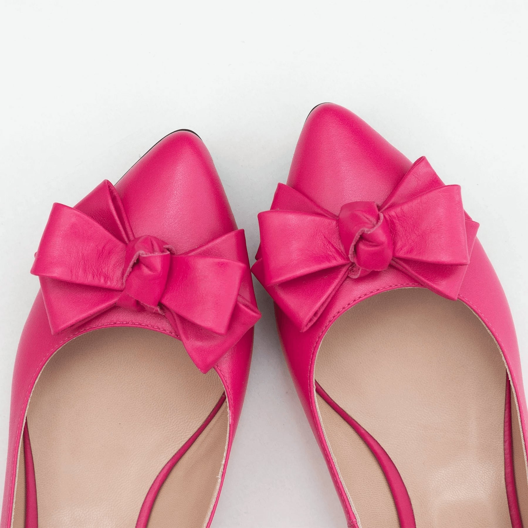 Balerini din piele naturala fuchsia D35 - orice culoare