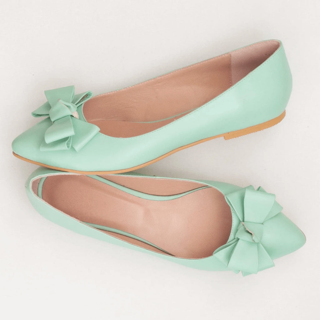 Balerini din piele naturala menta D36 - orice culoare