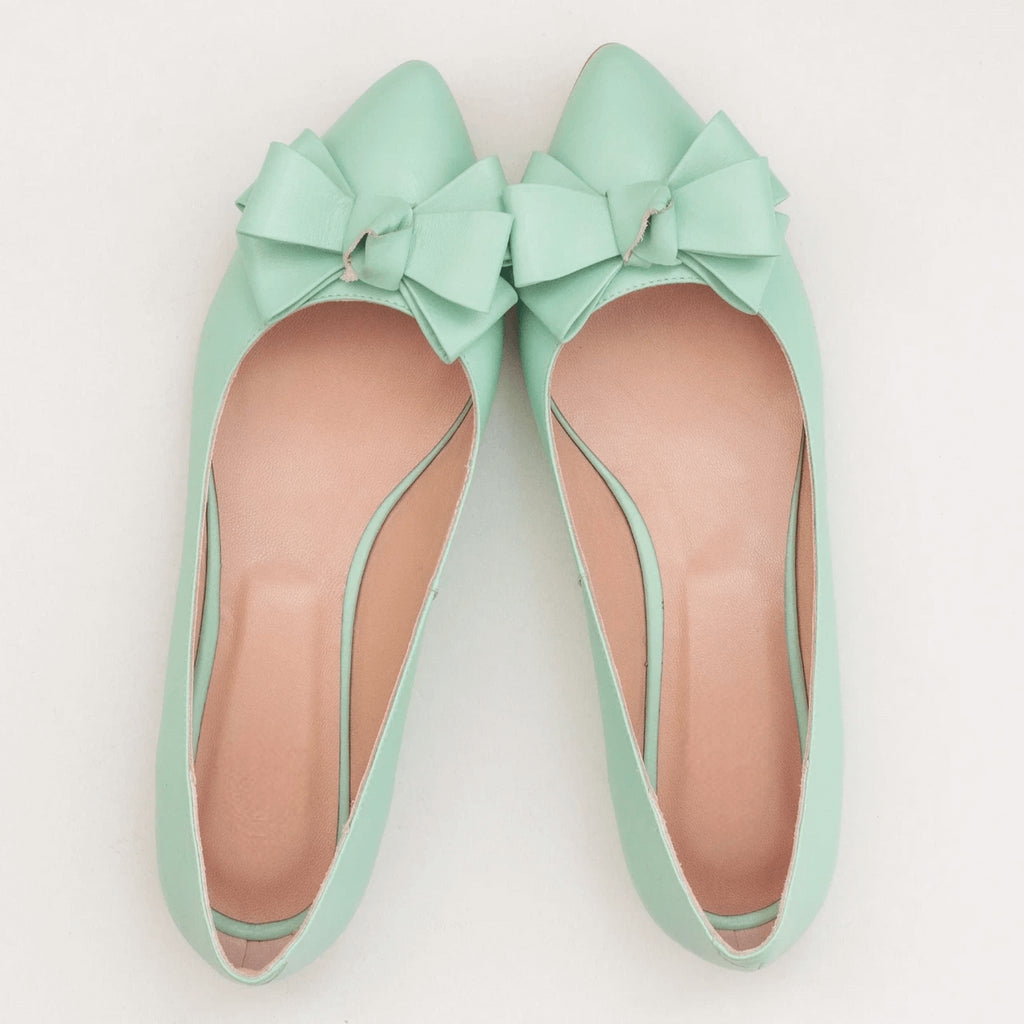 Balerini din piele naturala menta D36 - orice culoare