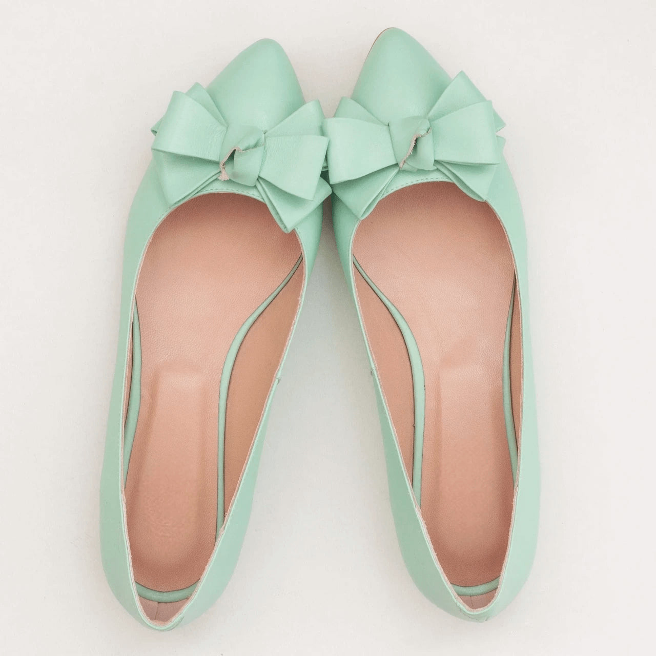 Balerini din piele naturala menta D36 - orice culoare