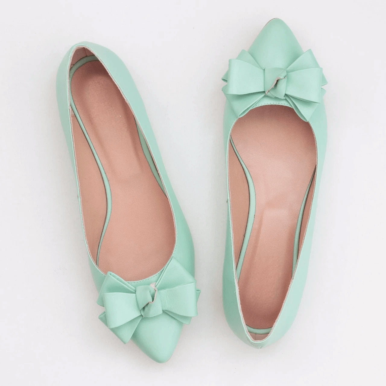 Balerini din piele naturala menta D36 - orice culoare