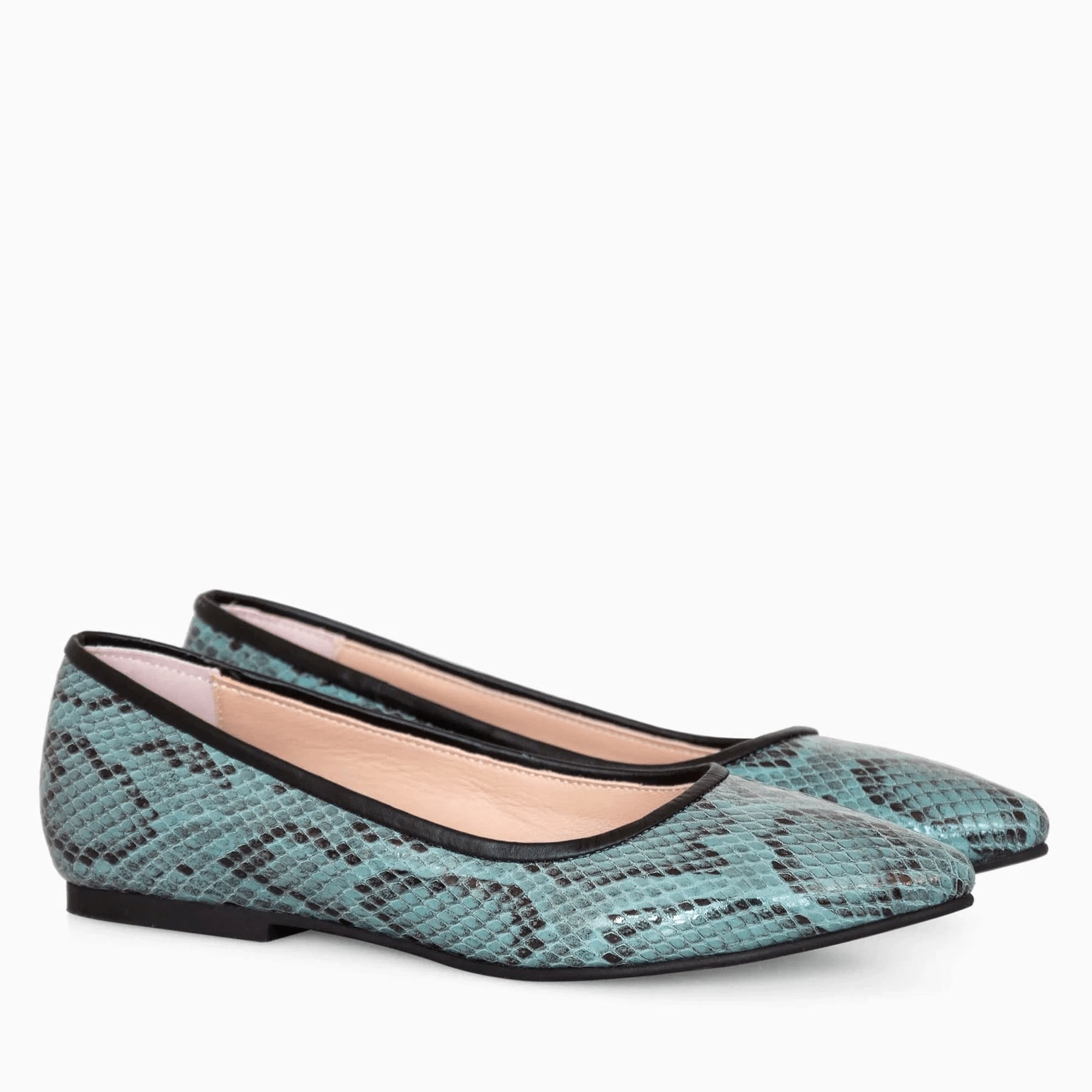 Balerini din piele naturala imprimata D38 - orice culoare