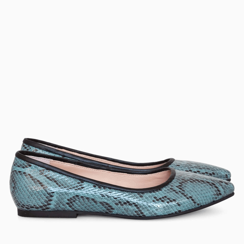 Balerini din piele naturala imprimata D38 - orice culoare