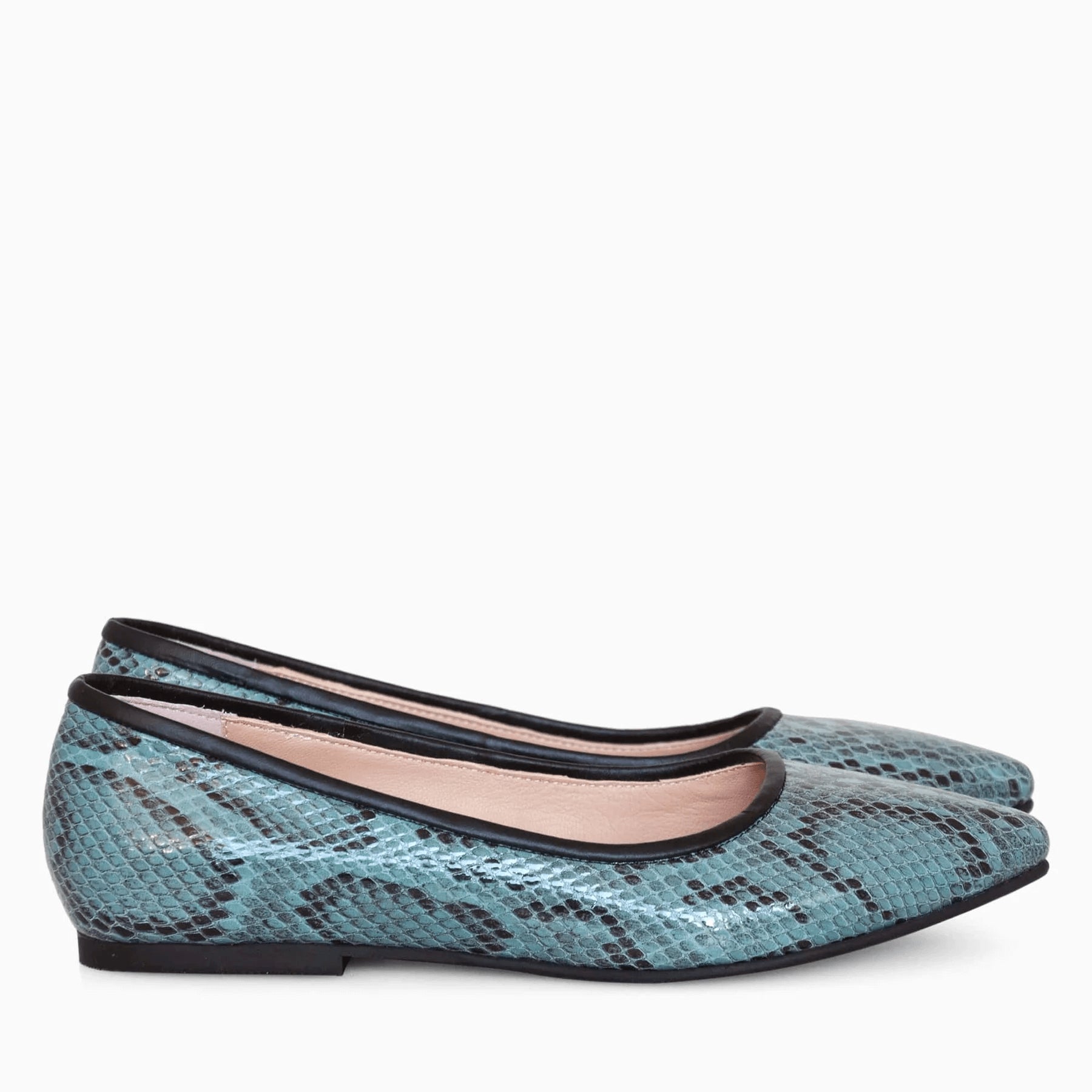 Balerini din piele naturala imprimata D38 - orice culoare