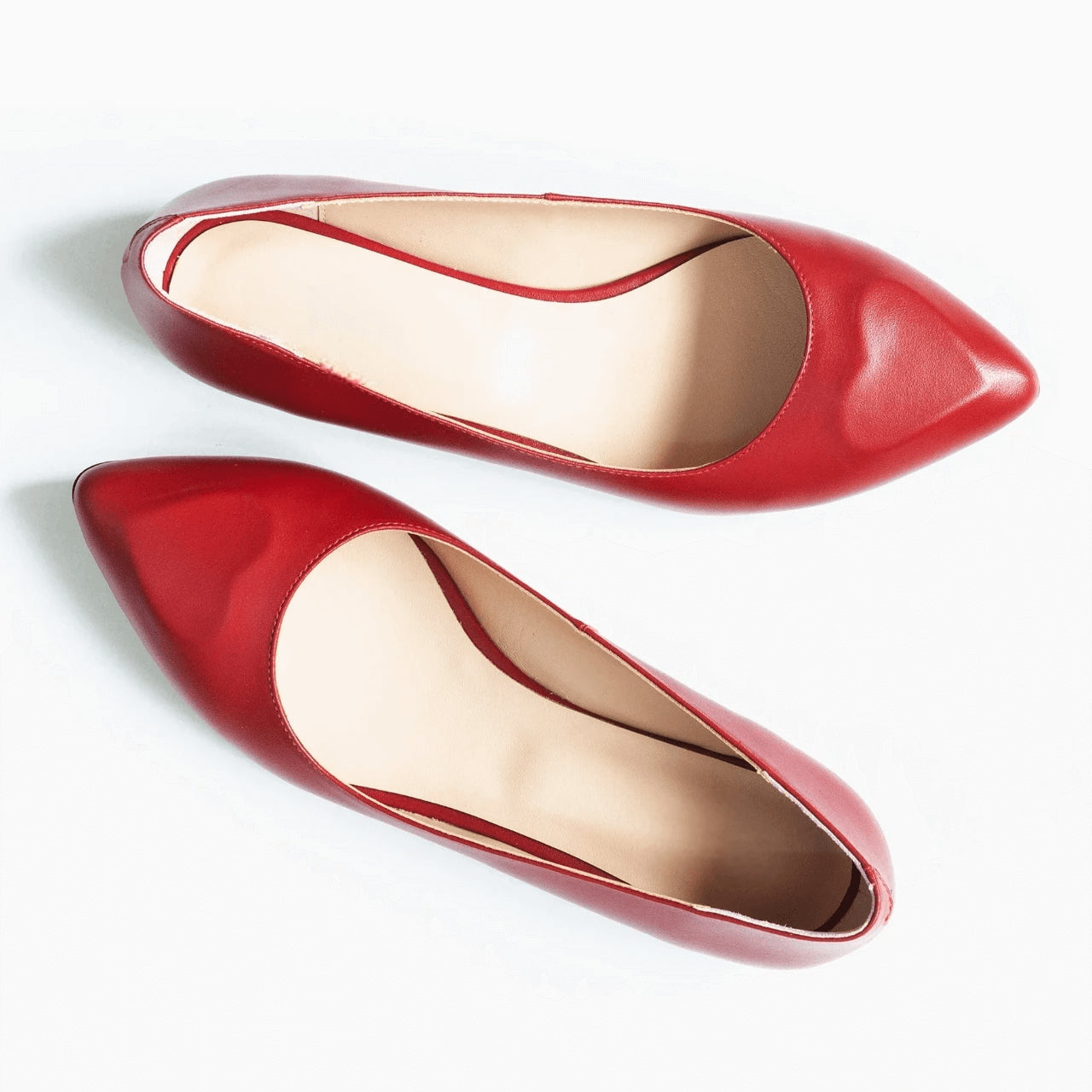 Balerini din piele naturala rosie D40 - orice culoare