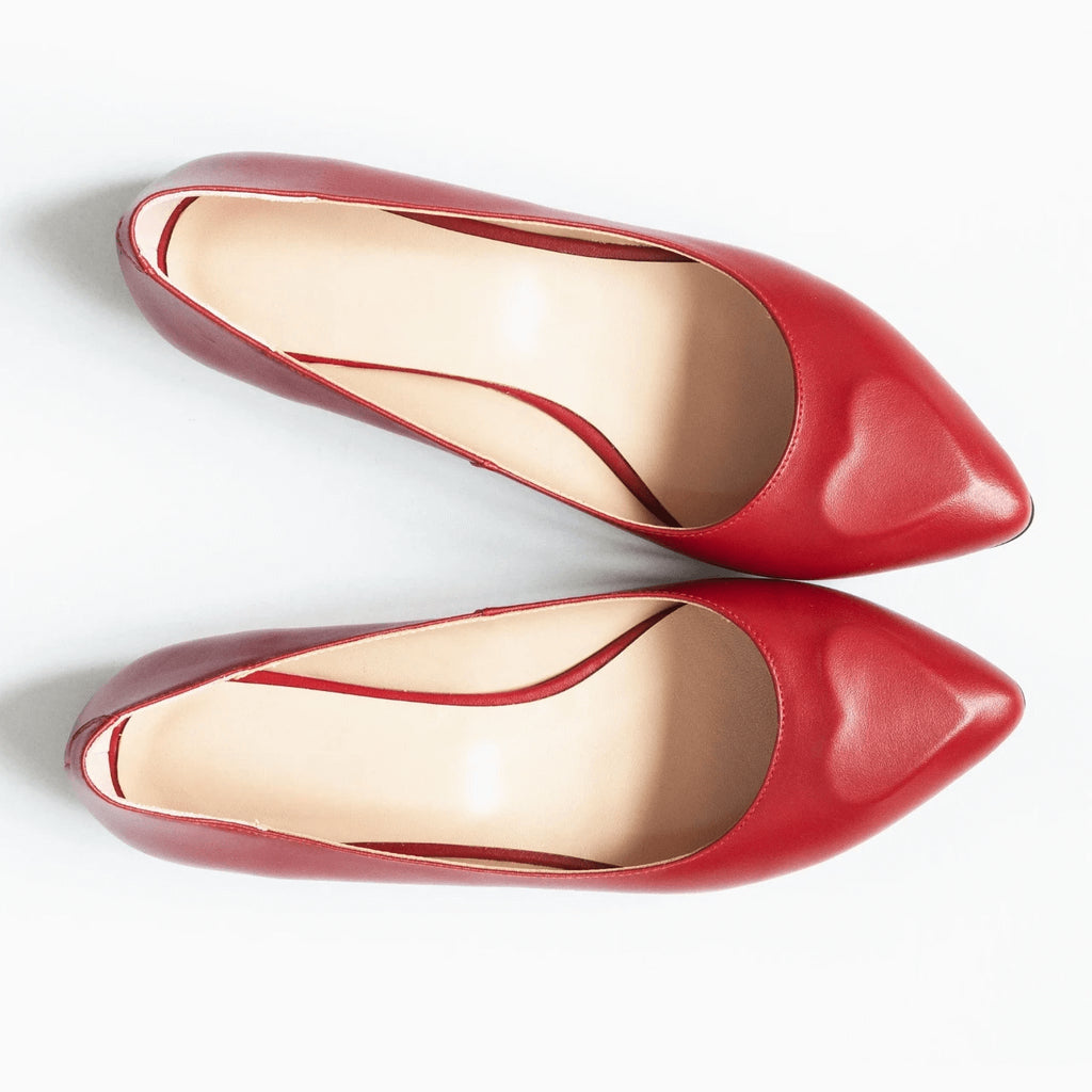 Balerini din piele naturala rosie D40 - orice culoare