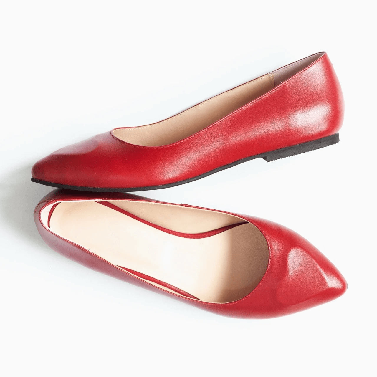 Balerini din piele naturala rosie D40 - orice culoare