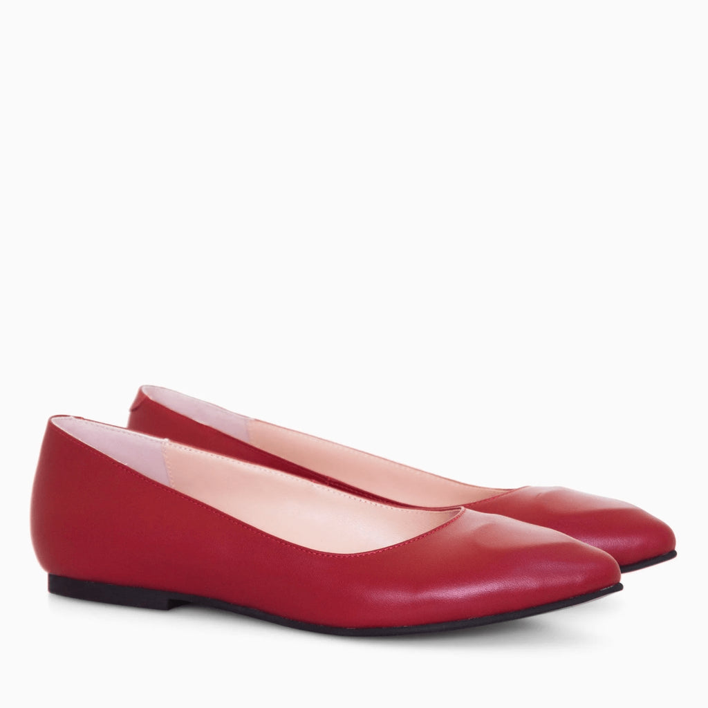 Balerini din piele naturala rosie D40 - orice culoare