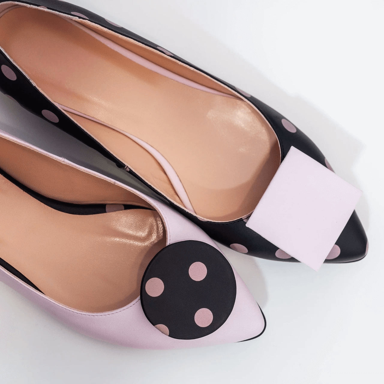 Balerini asimetrici din piele naturala roz D41 - orice culoare
