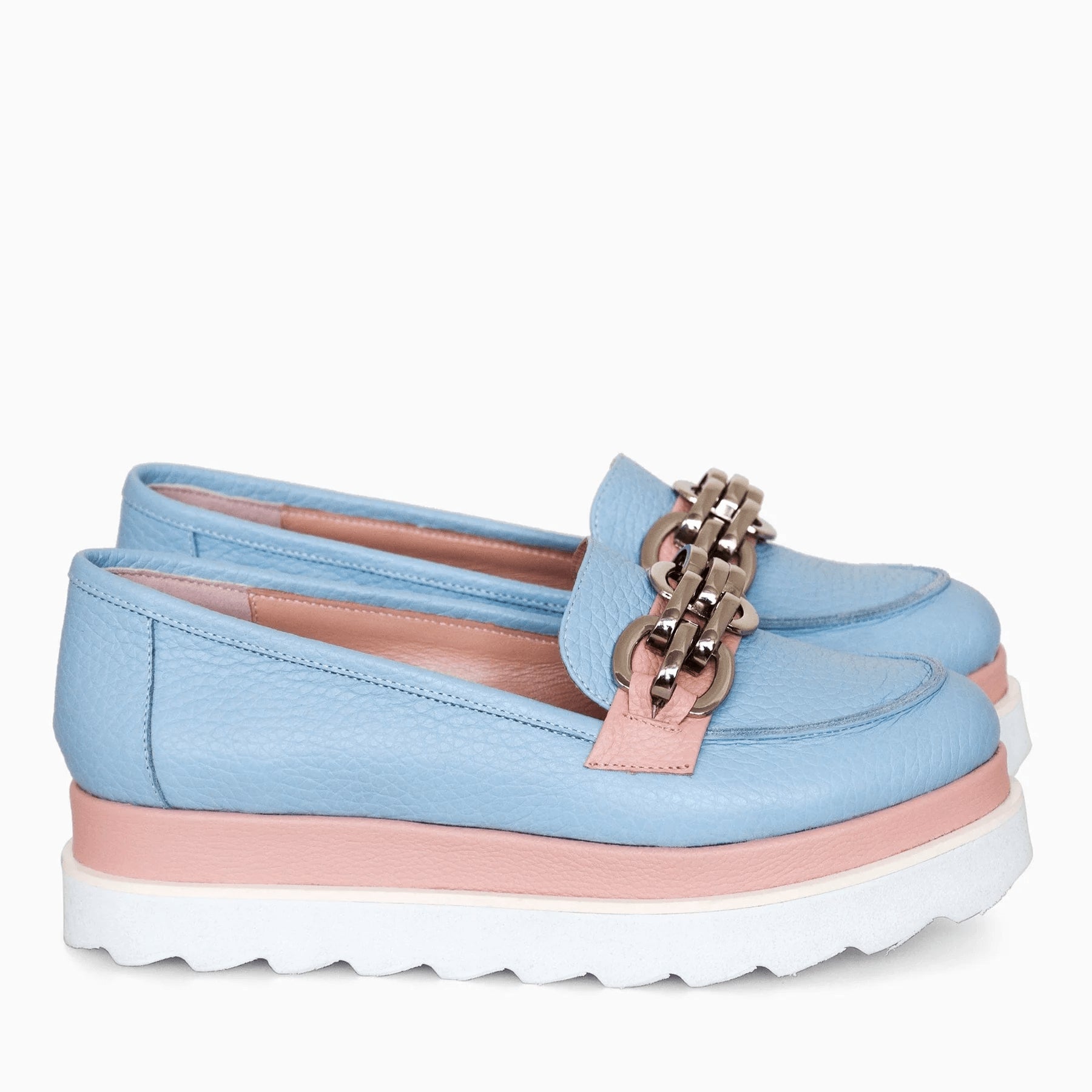 Mocasini din piele naturala bleu D42 - orice culoare