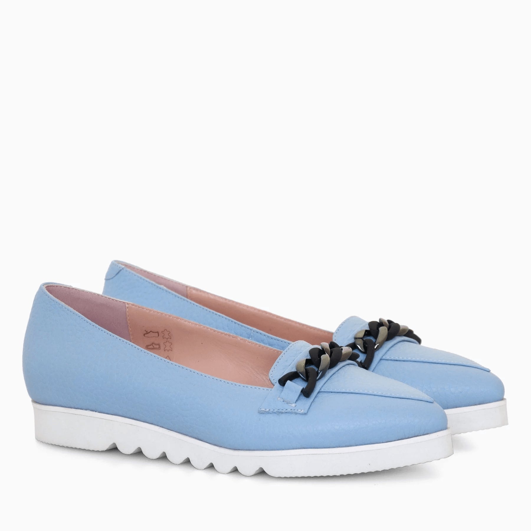 Balerini din piele naturala bleu D43 - orice culoare