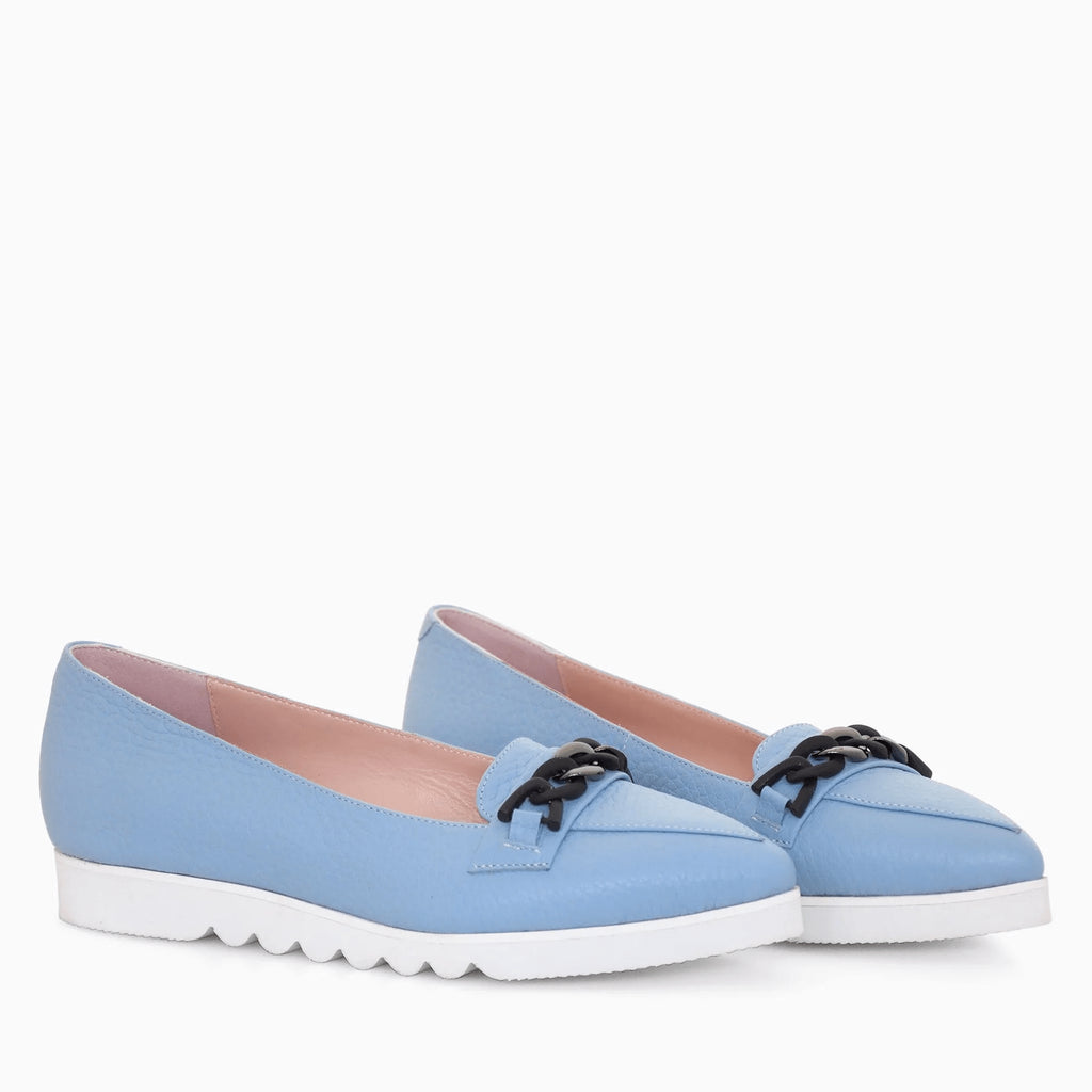 Balerini din piele naturala bleu D43 - orice culoare