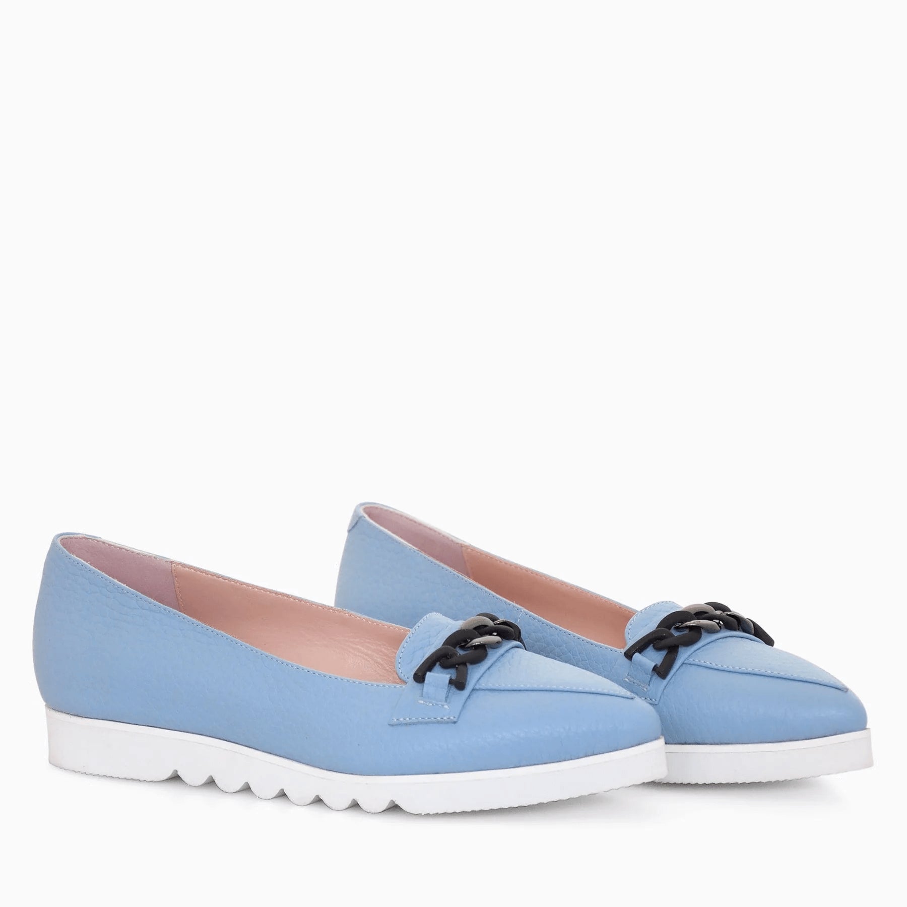 Balerini din piele naturala bleu D43 - orice culoare