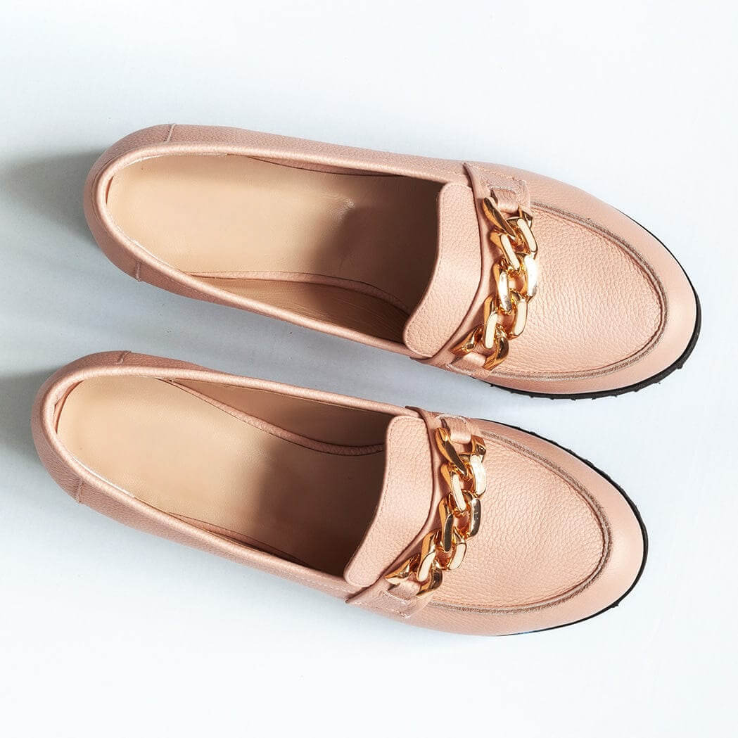Mocasini din piele naturala roz D44 - orice culoare