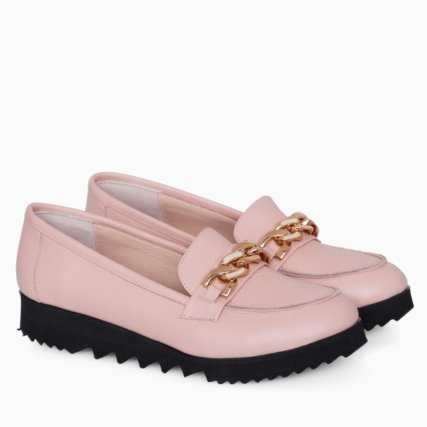 Mocasini din piele naturala roz D44 - orice culoare