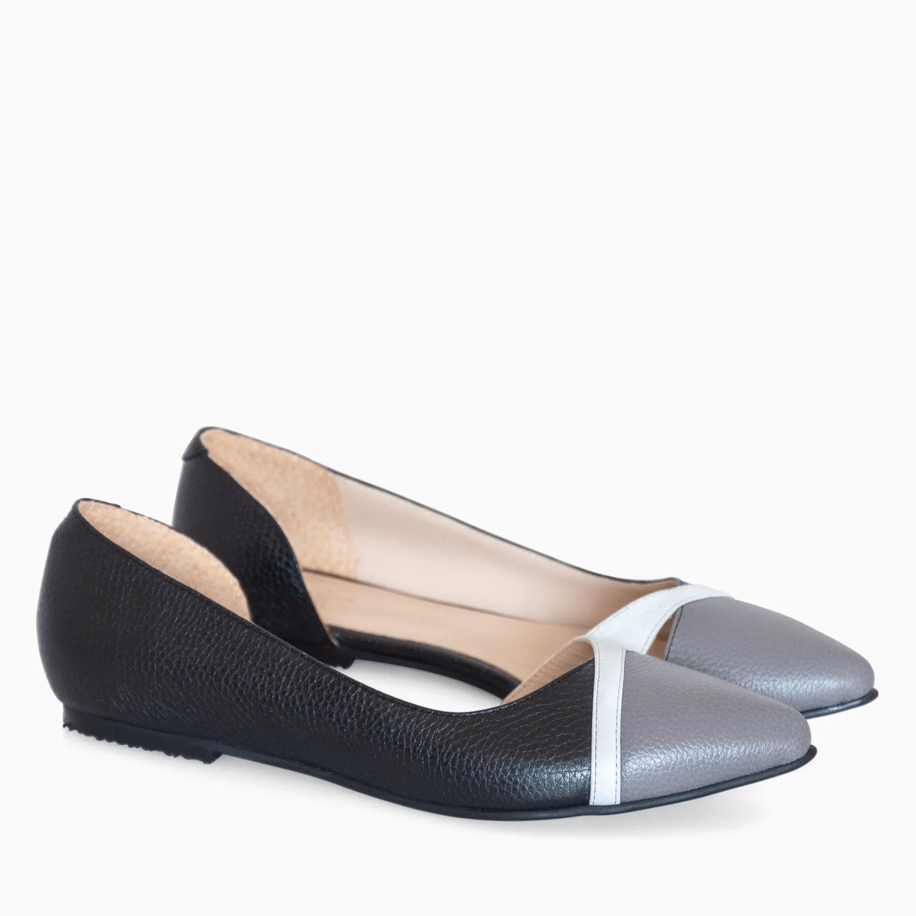 Balerini din piele naturala neagra D4 - orice culoare