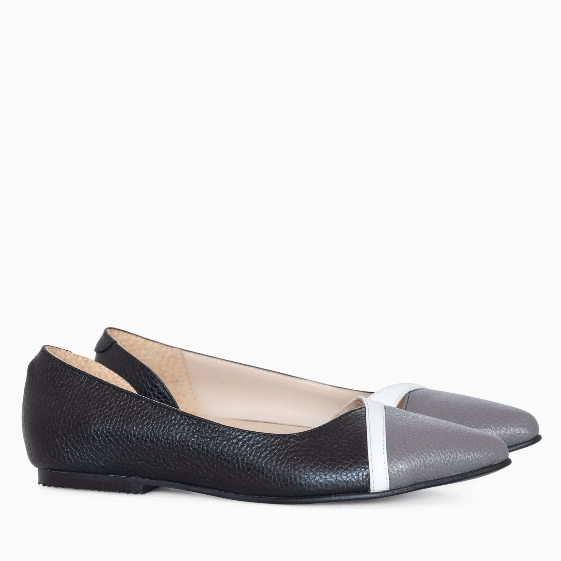 Balerini din piele naturala neagra D4 - orice culoare