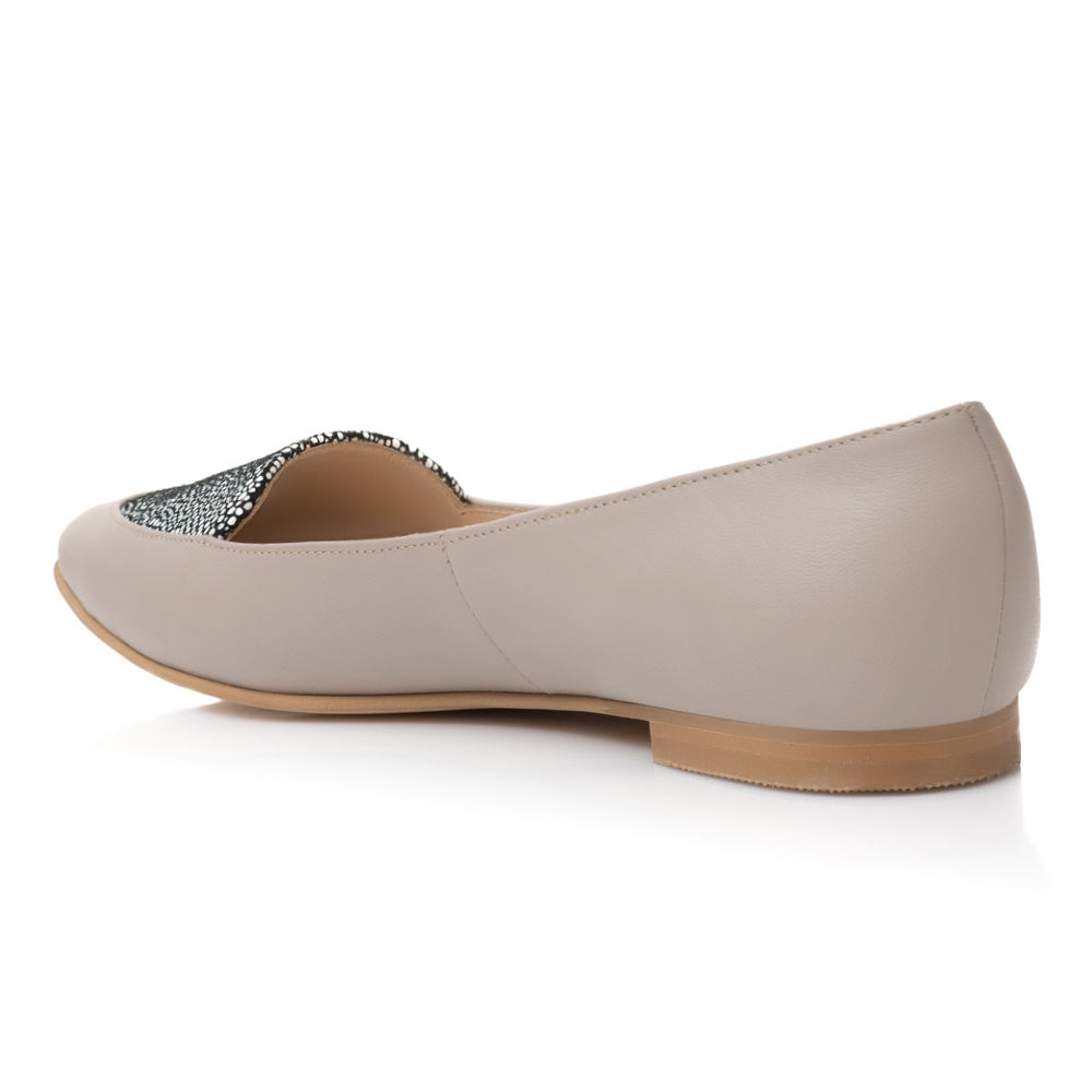 Balerini Piele Nude/Gri Estela - orice culoare