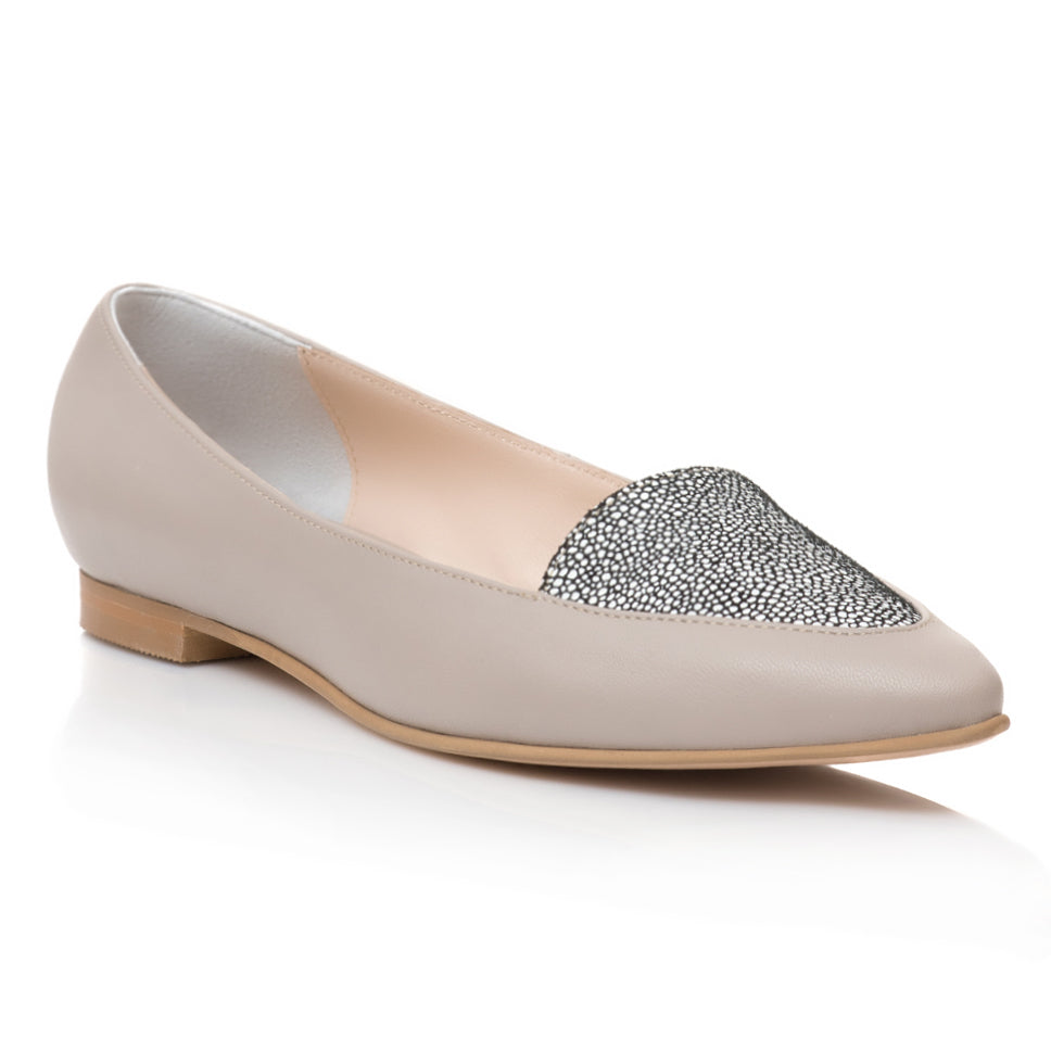 Balerini Piele Nude/Gri Estela - orice culoare