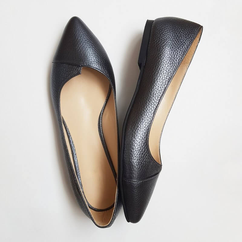 Balerini Piele Nude/Negru  D15 - orice culoare