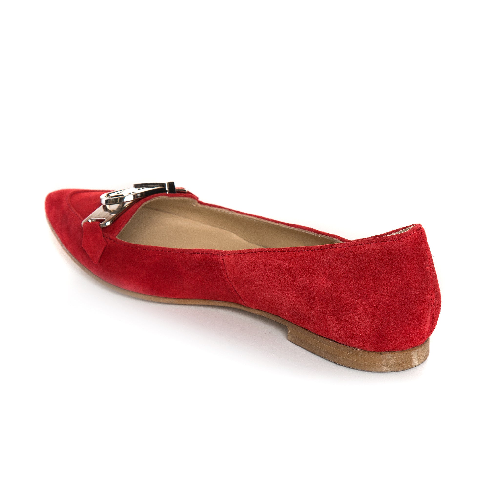 Balerini Piele Intoarsa Rosu Catarama E2 - Orice culoare