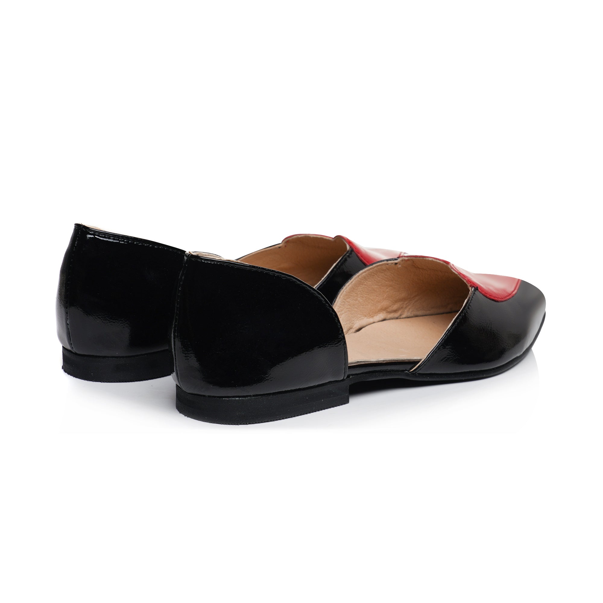 Balerini Piele Negru Inimia Rosie C1 - Orice culoare