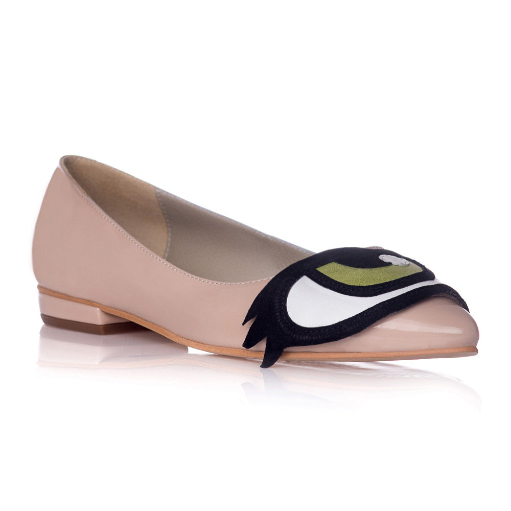 Balerini Piele Lacuita Nude Gato - orice culoare