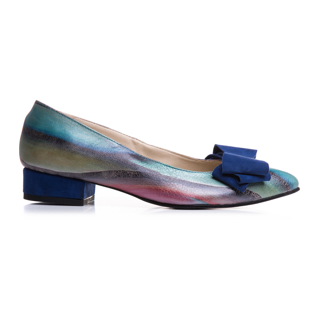 Balerini Piele Multicolor Funda Albastru V11- Orice Culoare- Orice Culoare