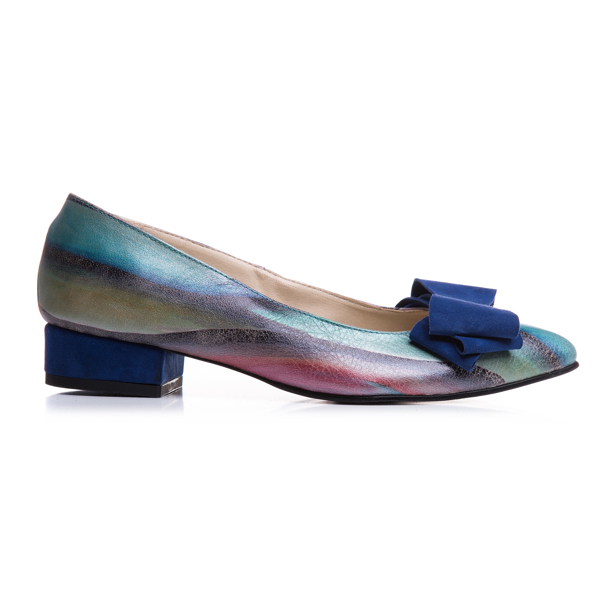 Balerini Piele Multicolor Funda Albastru V11- Orice Culoare- Orice Culoare