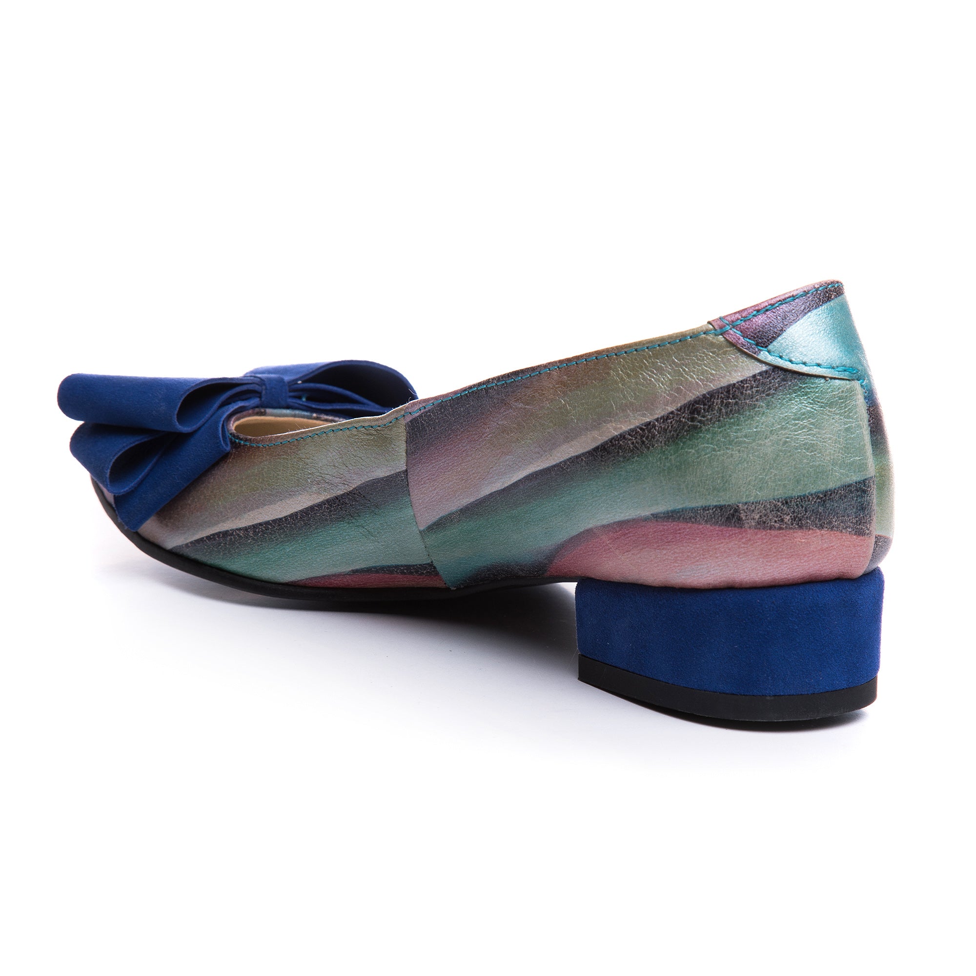 Balerini Piele Multicolor Funda Albastru V11- Orice Culoare- Orice Culoare