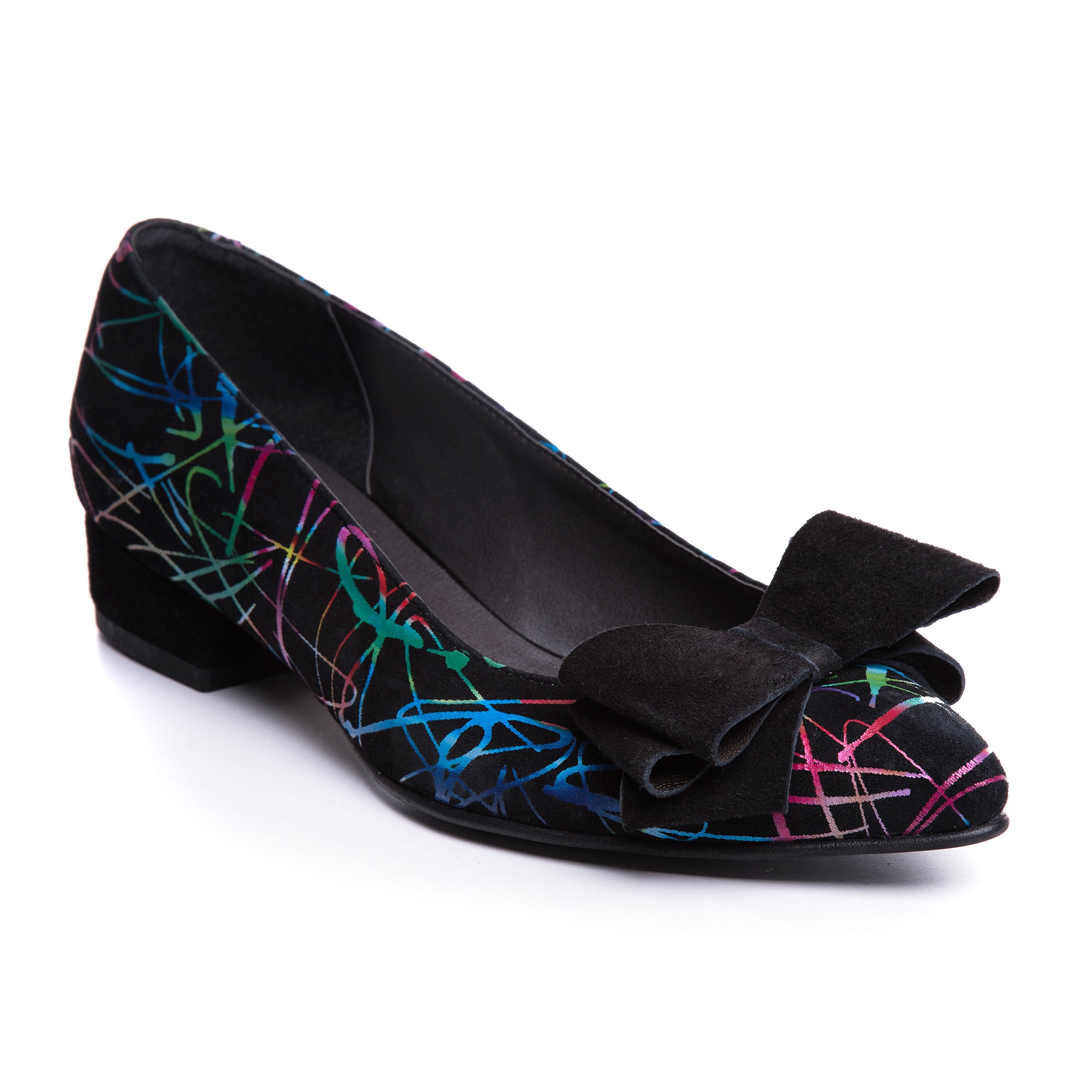 Balerini Piele Multicolor Funda Negru  V11 - Orice Culoare- Orice Culoare