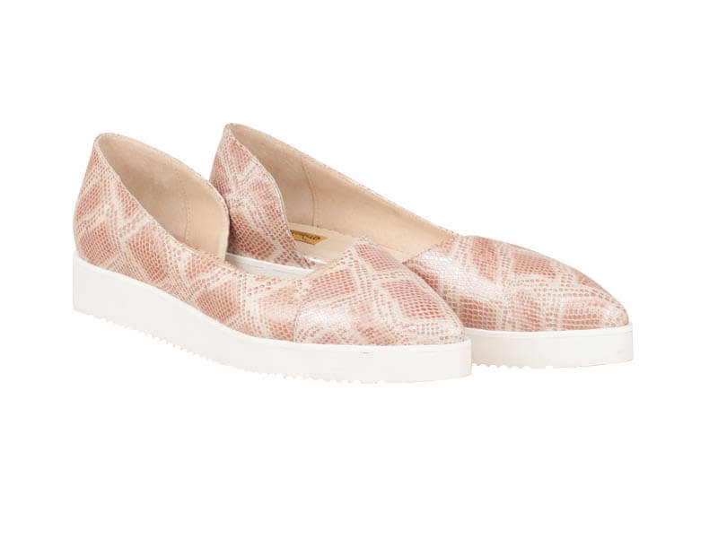 Balerini piele cafeniu imprimeu N14 - orice culoare