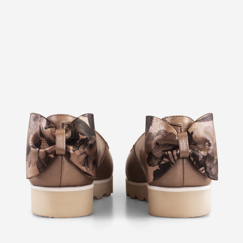 Balerini piele bronz varf ascutit D12 - orice culoare