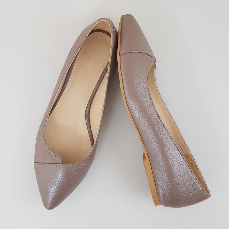 Balerini Piele Verde/Gri Sidef Riana  D15 - orice culoare