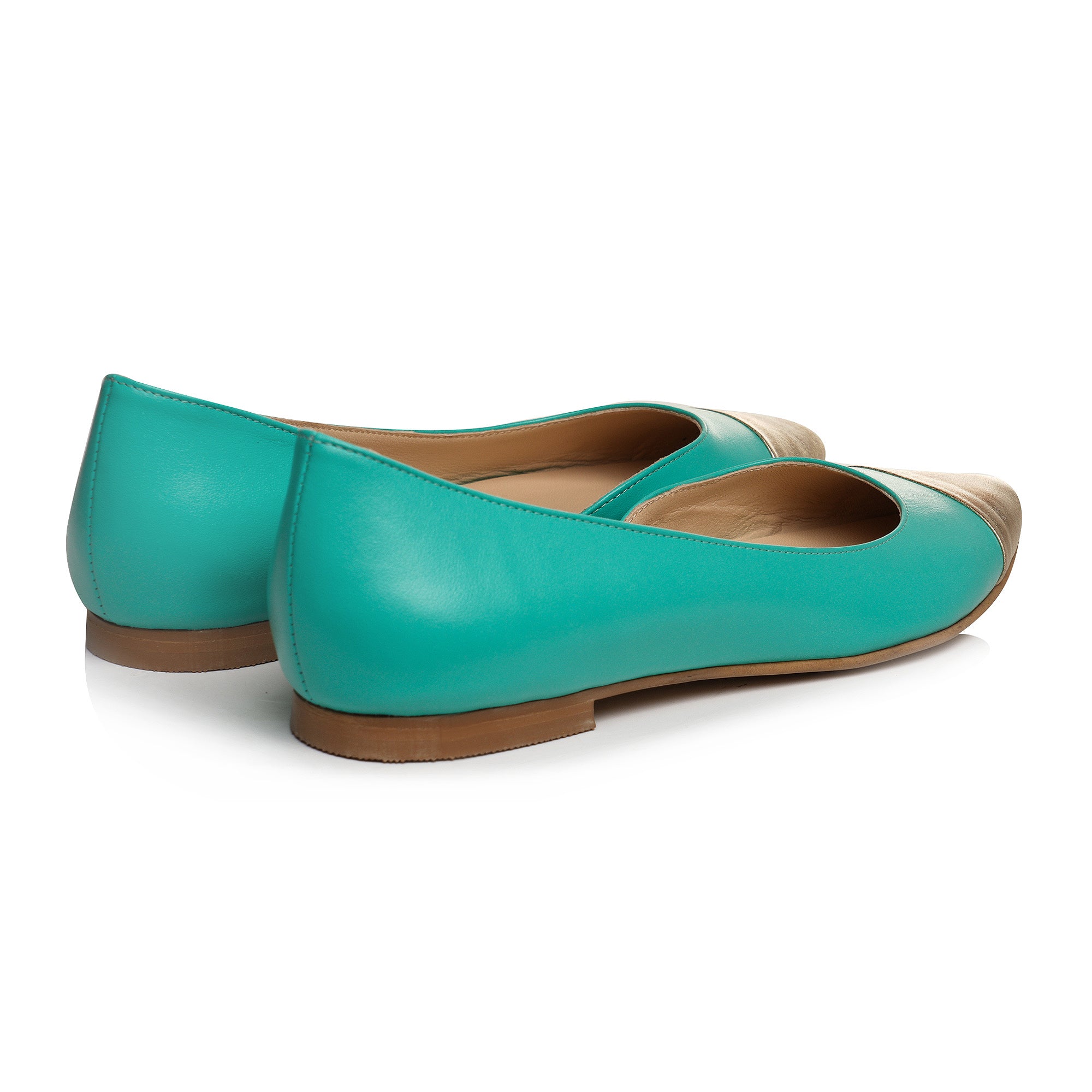 Balerini piele Verde/auriu Clara E12- orice culoare