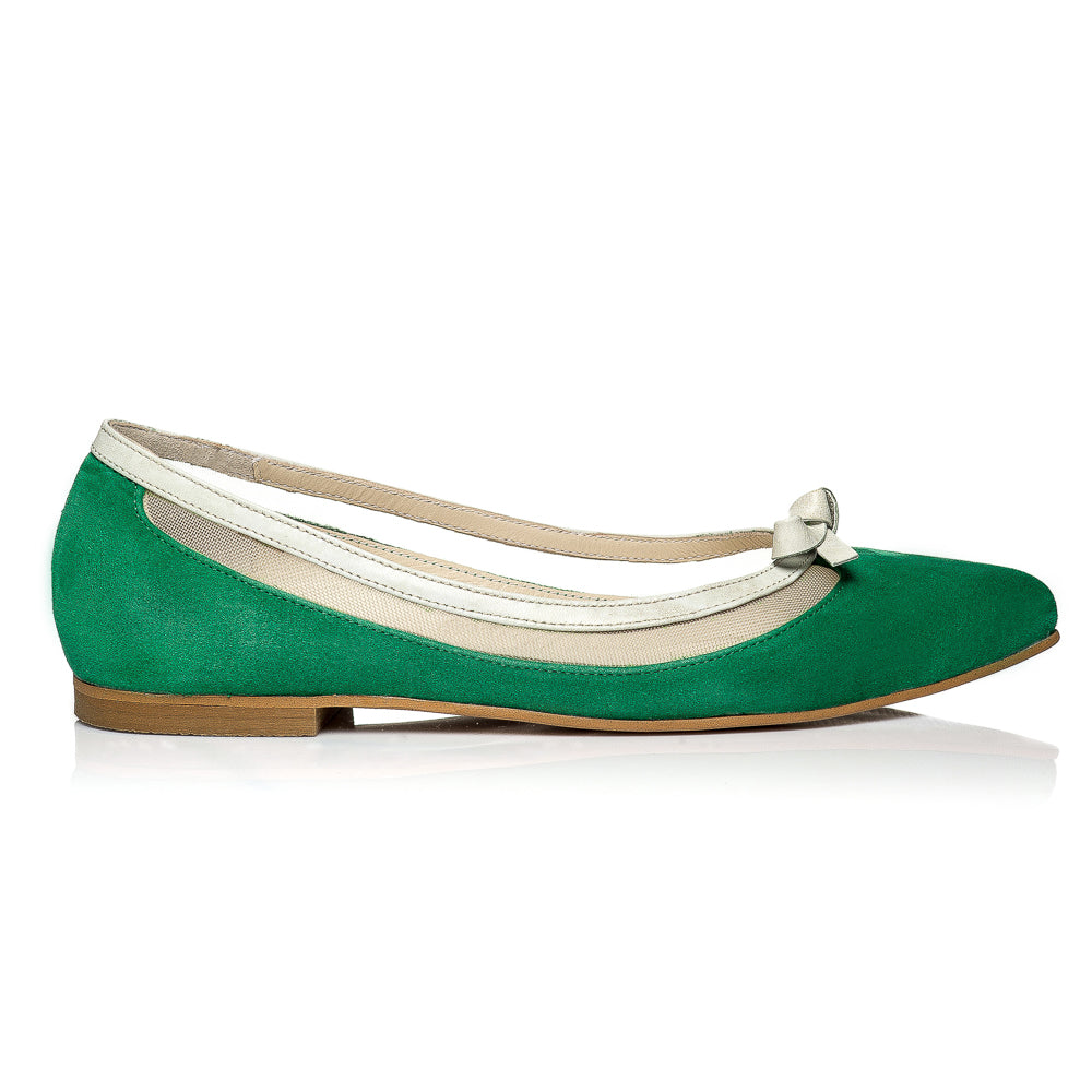 Balerini piele verde C2 - orice culoare