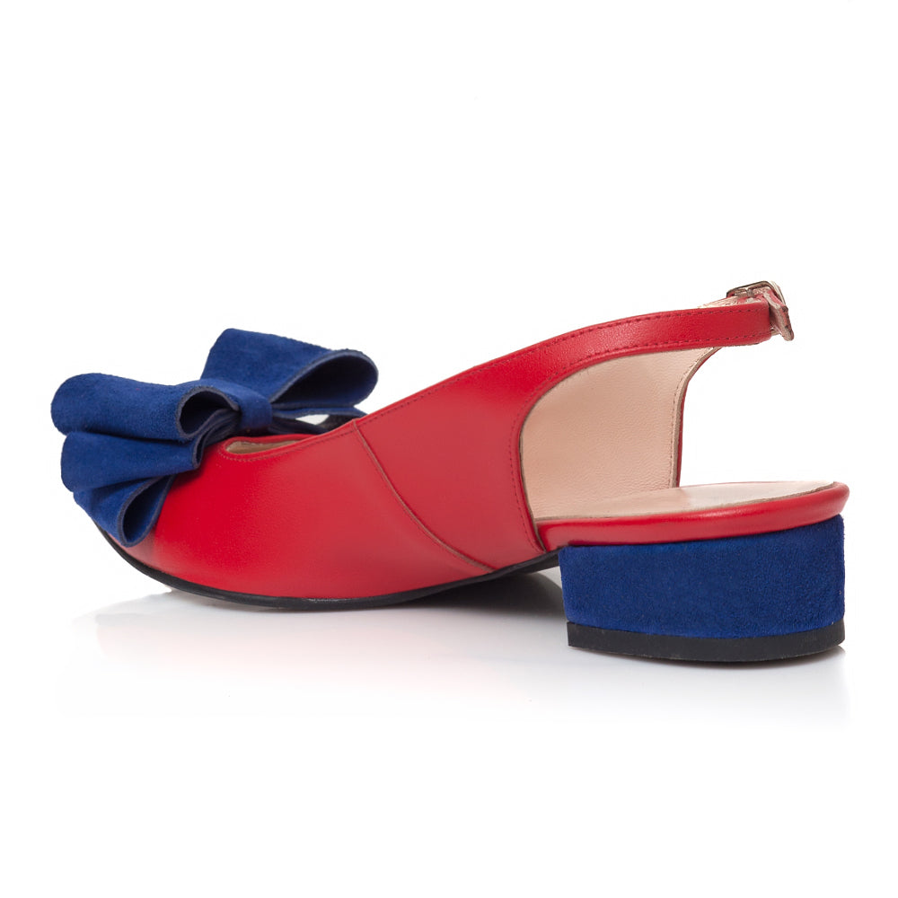 Balerin Piele Rosu/Albastru Taisia Decupat V2 - orice culoare
